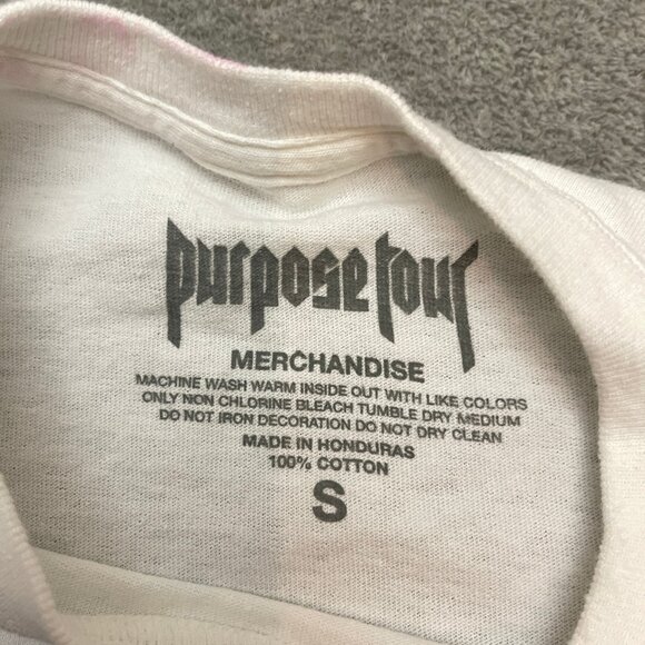Justin Beiber Sorry T-Shirt Mens Small White Purpose Tour Tee Short Sleeve - Picture 2 of 6